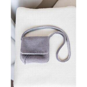 American Eagle Gray Flannel & Fleece Shoulder Bag With Adjustable Strap